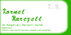kornel marczell business card